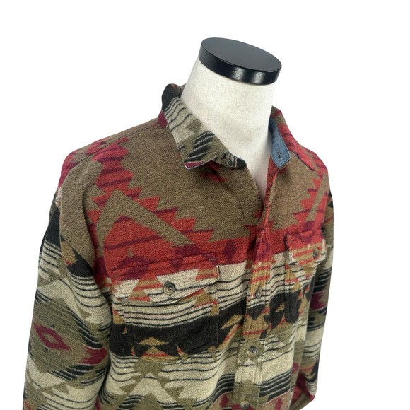 C.E. Schmidt Workwear Aztec Flannel Fleece Shirt Jacket Men’s 2X Shacket Multi - Picture 2 of 9